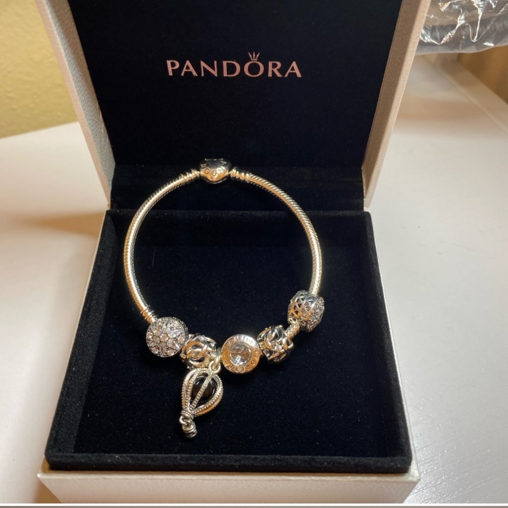 Pandora bracelet with charms